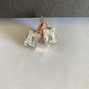 Sabika-like Swarovski Crystal Clear Rectangular Drop Earrings